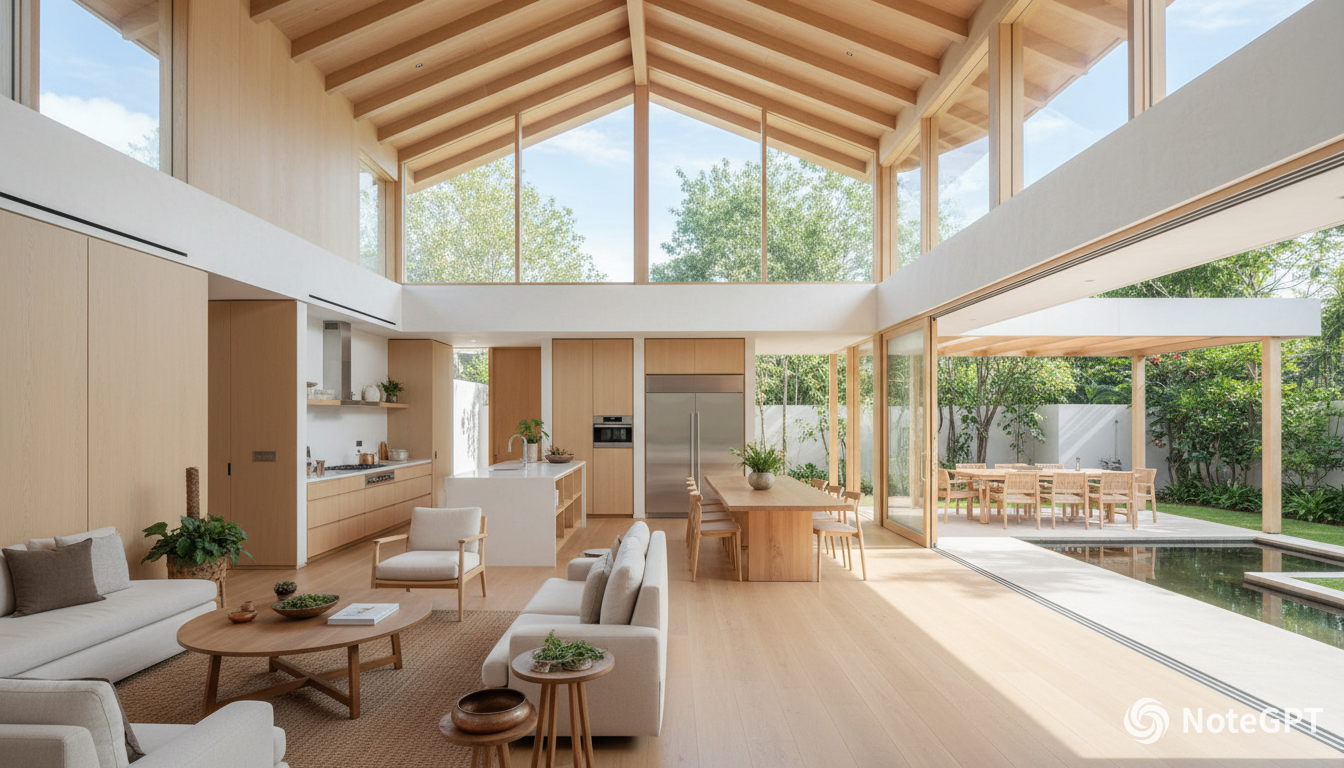 Heller Wohnraum mit klarer Raumstruktur